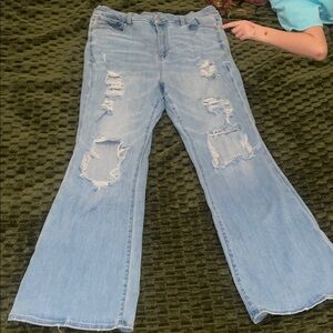 American Eagle Distressed Flare Jeans Size 16